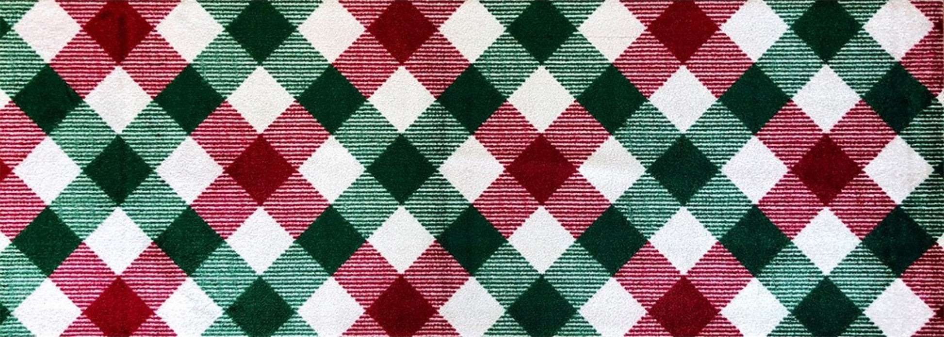 HomeRoots 2' x 6' Red and Green Plaid Washable Runner Rug