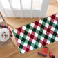 HomeRoots 2' x 6' Red and Green Plaid Washable Runner Rug