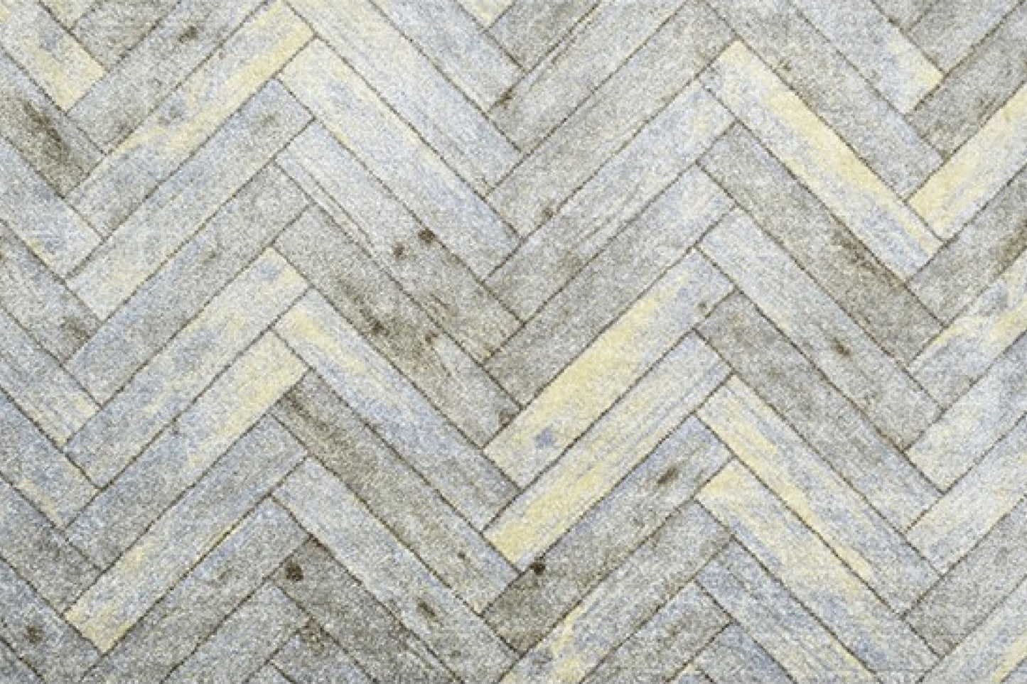 HomeRoots 2' x 6' Rustic Gray Herringbone Washable Runner Rug