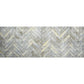 HomeRoots 2' x 6' Rustic Gray Herringbone Washable Runner Rug