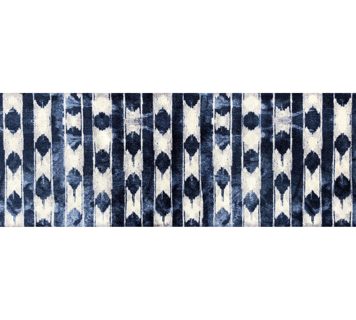 HomeRoots 2' x 6' Shades of Blue Abstract Stripes Washable Runner Rug