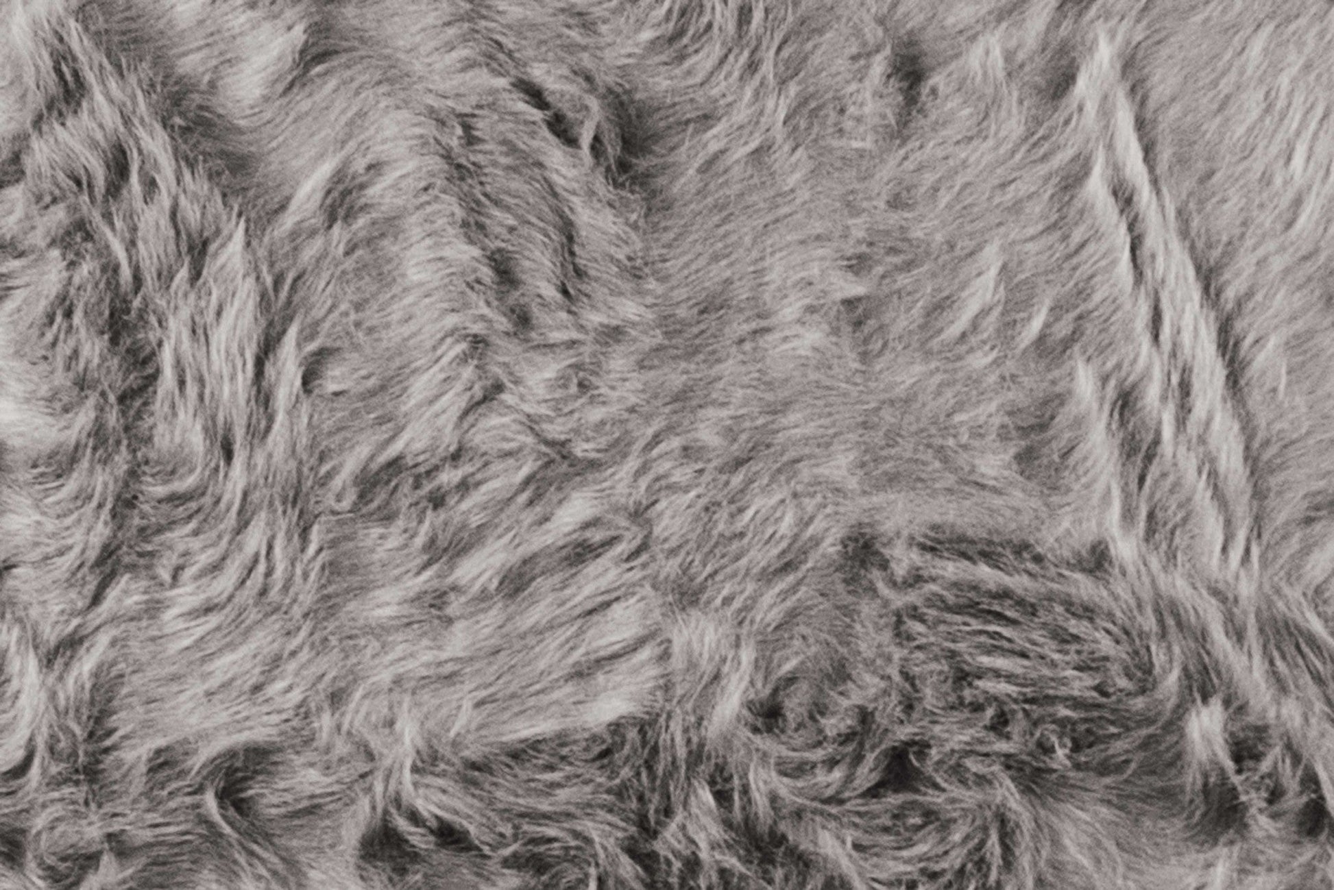 HomeRoots 2' x 6' Sheepskin Double Area Rug in Gray Finish