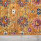 HomeRoots 2' x 6' Sun Gold and Navy Distressed Runner Rug