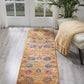 HomeRoots 2' x 6' Sun Gold and Navy Distressed Runner Rug