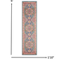 HomeRoots 2' x 6' Teal and Pink Medallion Runner Rug