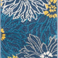 HomeRoots 2’ x 6’ Tropical Flower Runner Rug in Blue Finish