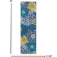 HomeRoots 2’ x 6’ Tropical Flower Runner Rug in Blue Finish