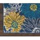 HomeRoots 2’ x 6’ Tropical Flower Runner Rug in Blue Finish