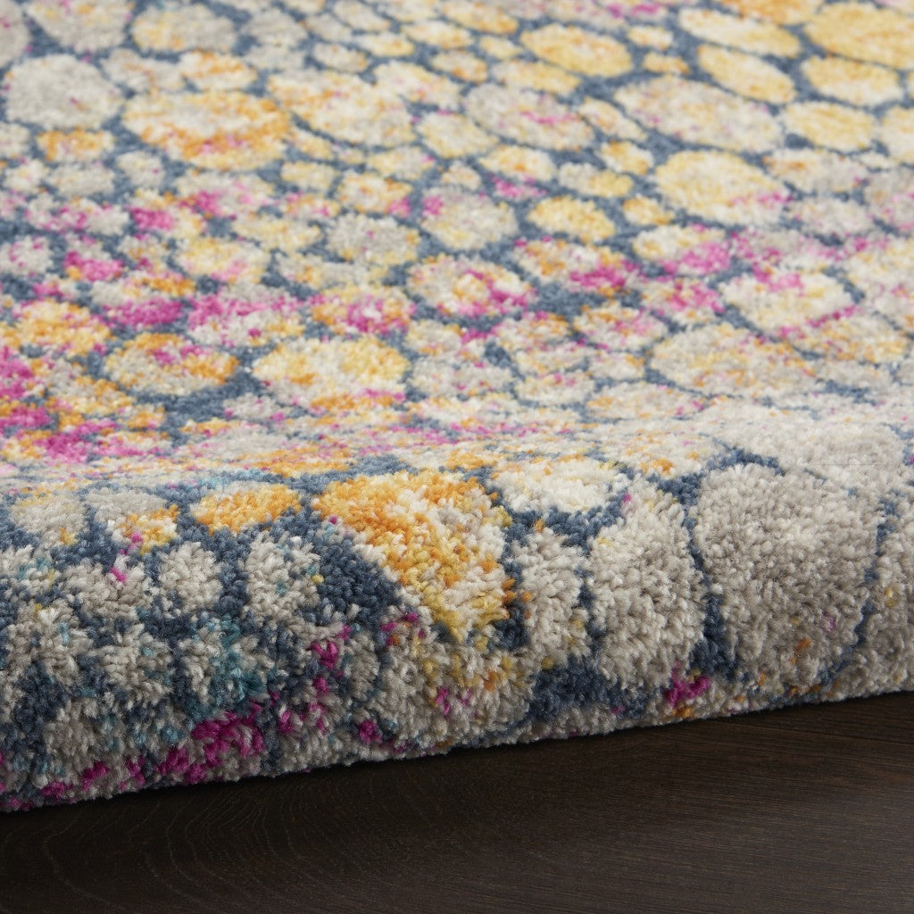 HomeRoots 2' x 6' Yellow and Pink Coral Reef Runner Rug