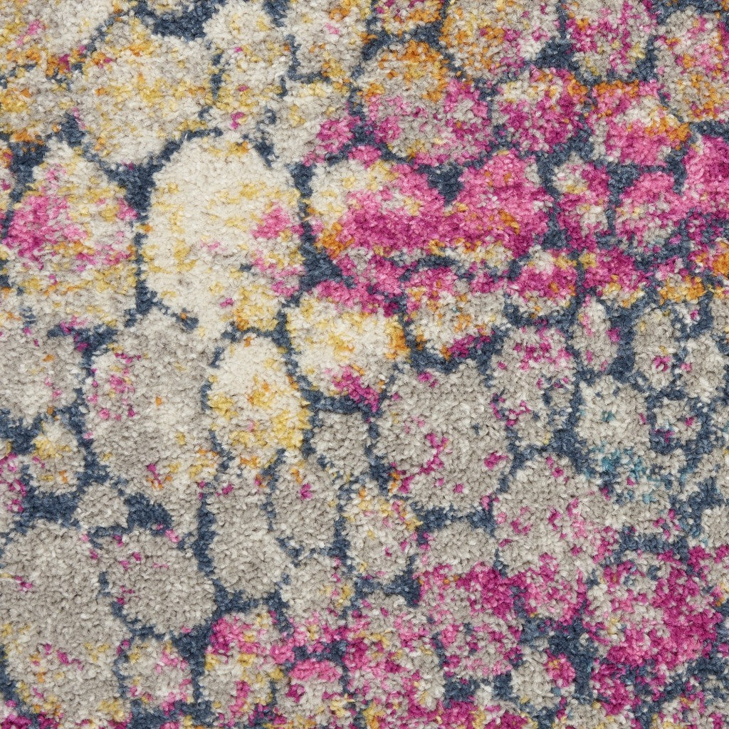 HomeRoots 2' x 6' Yellow and Pink Coral Reef Runner Rug