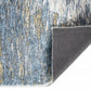 HomeRoots 2' x 7' Blue Gold Abstract Painting Modern Runner Rug