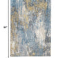 HomeRoots 2' x 7' Blue Gold Abstract Painting Modern Runner Rug