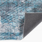 HomeRoots 2' x 7' Blue Gray Abstract Cuboid Modern Runner Rug