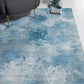 HomeRoots 2' x 7' Blue White Abstract Sky Runner Rug