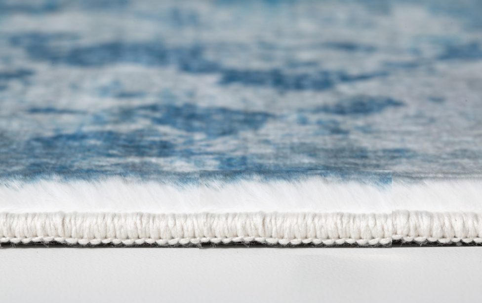 HomeRoots 2' x 7' Blue White Abstract Sky Runner Rug