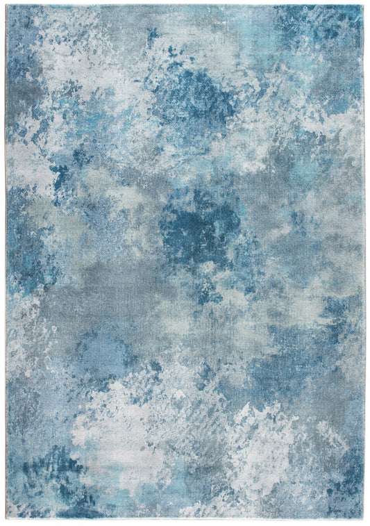 HomeRoots 2' x 7' Blue White Abstract Sky Runner Rug