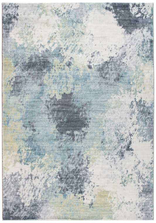 HomeRoots 2' x 7' Blue Yellow Abstract Sky Runner Rug