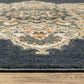 HomeRoots 2' x 7' Blue and Beige Floral Medallion Indoor Runner Rug