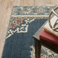 HomeRoots 2' x 7' Blue and Beige Floral Medallion Indoor Runner Rug