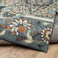 HomeRoots 2' x 7' Blue and Beige Floral Medallion Indoor Runner Rug