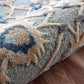 HomeRoots 2' x 7' Blue and Beige Floral Runner Rug