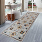 HomeRoots 2' x 7' Blue and Beige Floral Runner Rug
