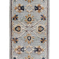 HomeRoots 2' x 7' Blue and Beige Floral Runner Rug