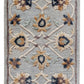 HomeRoots 2' x 7' Blue and Beige Floral Runner Rug