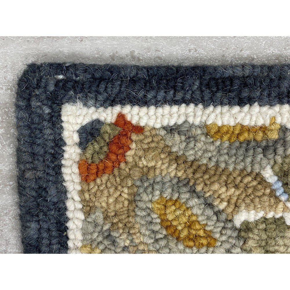 HomeRoots 2' x 7' Charcoal Floral Medallion Runner Rug