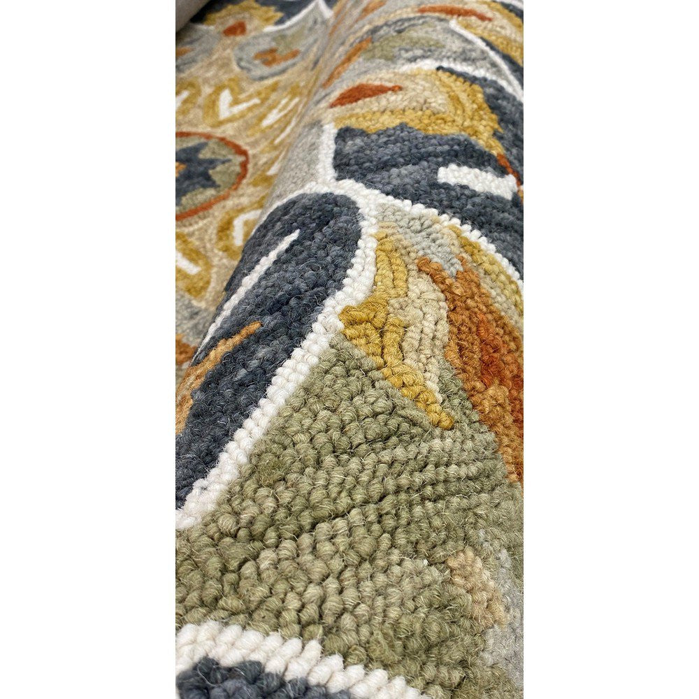 HomeRoots 2' x 7' Charcoal Floral Medallion Runner Rug