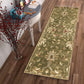 HomeRoots 2' x 7' Emerald Green Floral Vine Wool Runner Rug