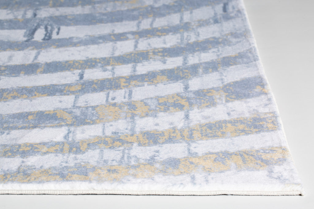 HomeRoots 2' x 7' Gray Distressed Steps Abstract Runner Rug