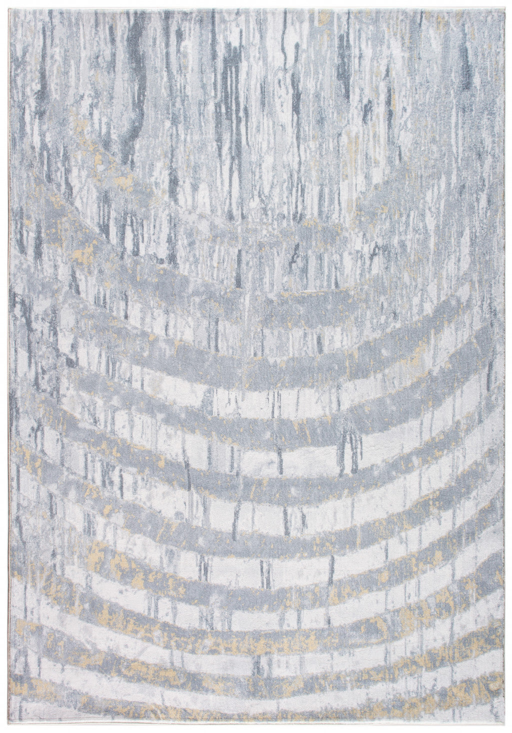 HomeRoots 2' x 7' Gray Distressed Steps Abstract Runner Rug