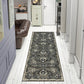 HomeRoots 2' x 7' Gray Floral FIligree Runner Rug