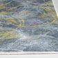 HomeRoots 2' x 7' Gray Gold Abstract Rings Runner Rug