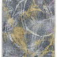 HomeRoots 2' x 7' Gray Gold Abstract Rings Runner Rug