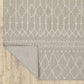 HomeRoots 2' x 7' Gray and Ivory Geometric Indoor Outdoor Runner Rug