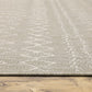 HomeRoots 2' x 7' Gray and Ivory Geometric Indoor Outdoor Runner Rug