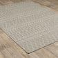 HomeRoots 2' x 7' Gray and Ivory Geometric Indoor Outdoor Runner Rug