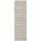 HomeRoots 2' x 7' Gray and Ivory Geometric Indoor Outdoor Runner Rug