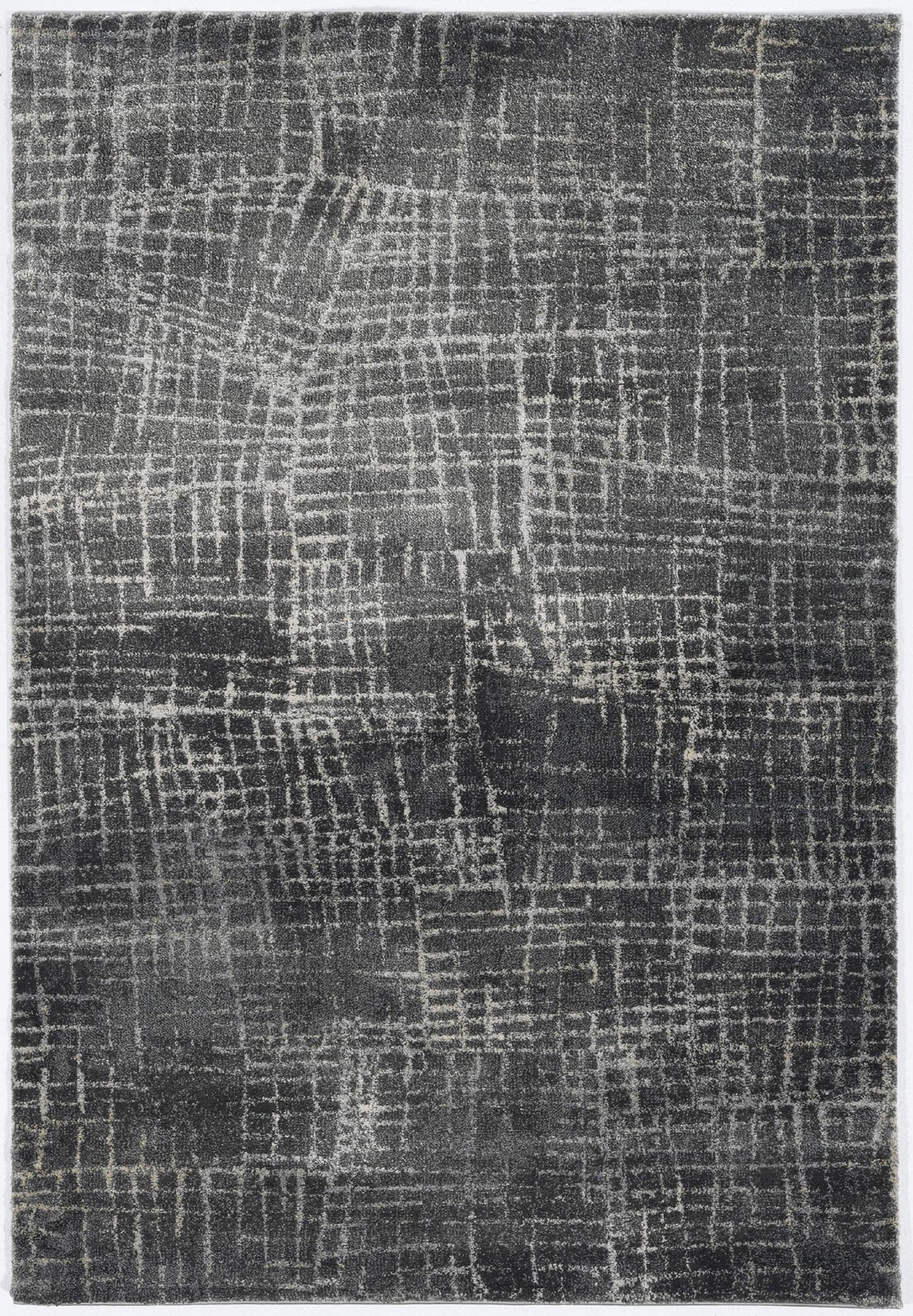 HomeRoots 2' x 7' Grey Abstract Lines Runner Rug