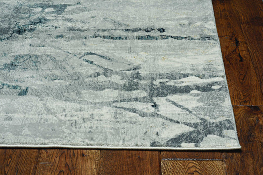 HomeRoots 2' x 7' Grey Polypropylene and Polyester Runner Rug