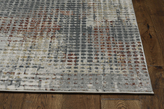 HomeRoots 2' x 7' Grey or Brick Polypropylene and Polyester Runner Rug