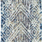 HomeRoots 2' x 7' Grey or Ivory Geometric Diamond Runner Rug with Fringe