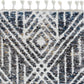 HomeRoots 2' x 7' Grey or Ivory Geometric Diamond Runner Rug with Fringe