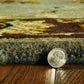 HomeRoots 2' x 7' Grey or Mocha Floral Vines Bordered Wool Runner Rug