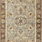 HomeRoots 2' x 7' Grey or Mocha Floral Vines Bordered Wool Runner Rug