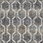 HomeRoots 2' x 7' Grey or Sand Wavy Line Runner Rug with Fringe