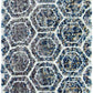 HomeRoots 2' x 7' Grey or Teal Geometric Hexagon Runner Rug with Fringe