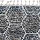 HomeRoots 2' x 7' Grey or Teal Geometric Hexagon Runner Rug with Fringe